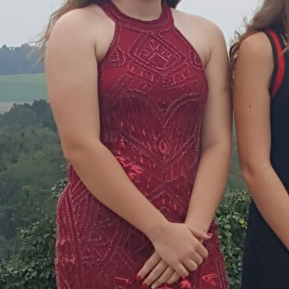 Stretchy Sequin Formal Form Fitting Dress